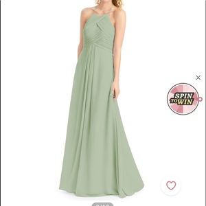 Dust sage bridesmaid dress ✨ Altered for a little below knee length and I am 5’4